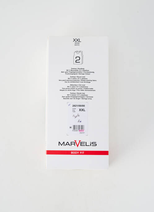 Maiou elasticitate fără mâneci alb MARVELIS homme