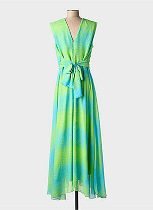 Rochie lungă țesătură crep fără mâneci verde GREGORY PAT femeie