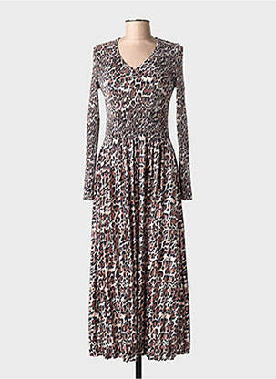 Rochie lungă maro LEO & UGO femeie