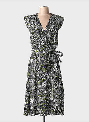 Rochie midi mâneci scurte mâneci scurte verde LEO & UGO femeie