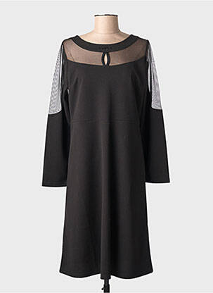 Rochie midi țesătură crep mâneci lungi negru FUEGO WOMAN femeie