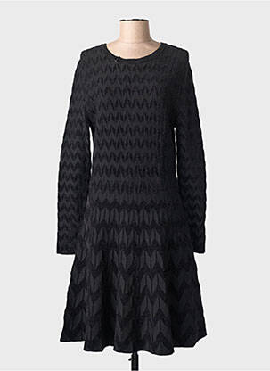 Rochie midi mâneci lungi mâneci lungi negru LEO & UGO femeie
