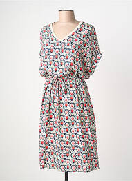 Rochie midi mâneci scurte mâneci scurte bej TONI femme