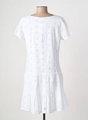 Rochie scurtă croială evazată mâneci scurte alb MASSANA femeie