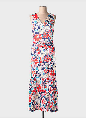 Rochie lungă imprimeu floral fără mâneci roșu LEO & UGO femeie