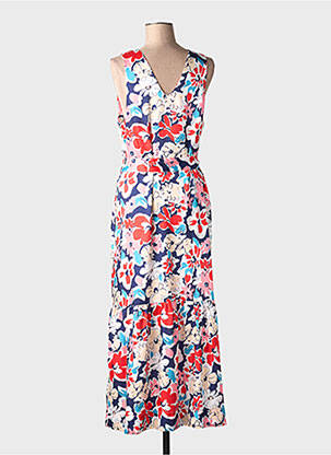 Rochie lungă imprimeu floral fără mâneci roșu LEO & UGO femeie