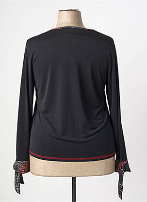 Top țesătură jersey mâneci lungi negru GRIFFON femeie