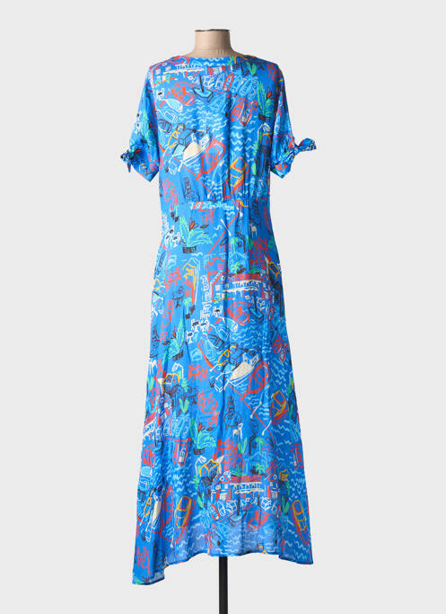 Rochie lungă albastru LEO & UGO femeie