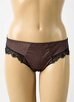 Tanga efect material satinat negru ANTIGEL femeie