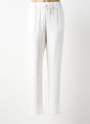 Pantalon drept talie elastică mărime normală alb MERI & ESCA femeie