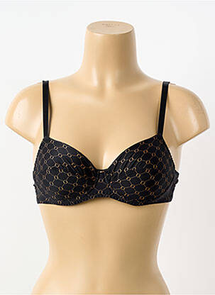 Sutien efect material satinat sutien cupe întregi cu decolteu înalt negru ANTIGEL femme