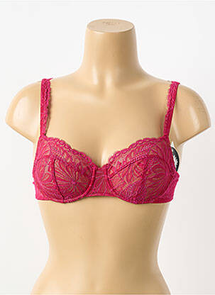 Sutien efect material satinat sutien balconet cu decolteu înalt roz SIMONE PERELE femeie