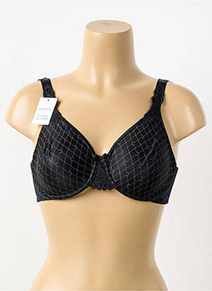 Sutien efect material satinat sutien cupe întregi cu decolteu înalt negru CHANTELLE femme