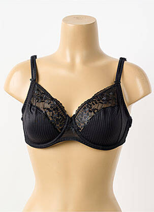 Sutien efect material satinat sutien cupe întregi cu decolteu înalt negru CHANTELLE femme