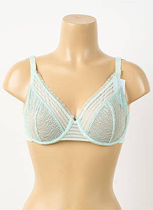 Sutien efect material satinat sutien cupe întregi cu decolteu înalt verde SIMONE PERELE femeie