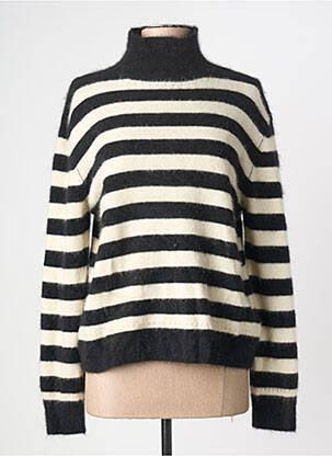 Pulover cu guler înalt negru MAJESTIC FILATURES femeie