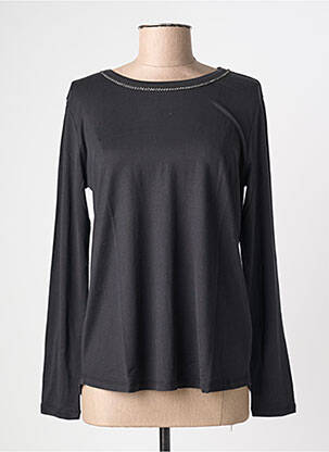 Top guler rotund mâneci lungi negru MAJESTIC FILATURES femeie