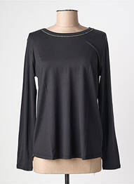 Top guler rotund mâneci lungi negru MAJESTIC FILATURES femeie