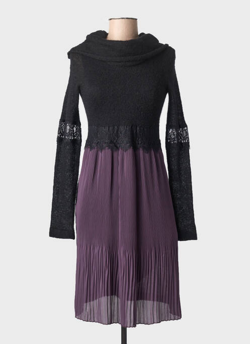 Rochie midi croială evazată mâneci lungi negru ANNA RITA N femme