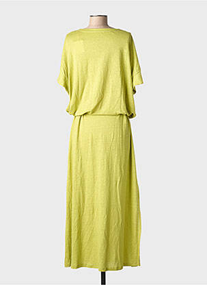 Rochie lungă mâneci lungi mâneci lungi verde MAJESTIC FILATURES femeie