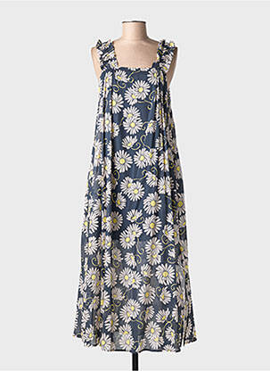 Rochie lungă imprimeu floral fără mâneci albastru ZYGA femeie
