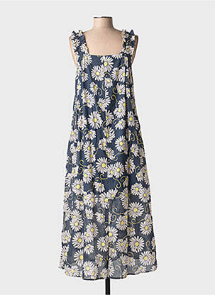 Rochie lungă imprimeu floral fără mâneci albastru ZYGA femeie