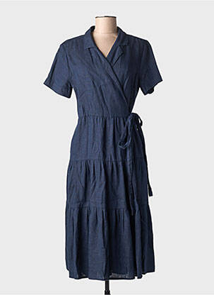 Rochie midi mâneci scurte mâneci scurte albastru ZYGA femeie