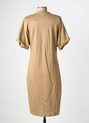 Rochie midi mâneci scurte mâneci scurte maro MAJESTIC FILATURES femeie