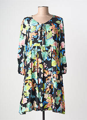 Rochie midi imprimeu floral mâneci lungi albastru CHIARA FIORINI femeie