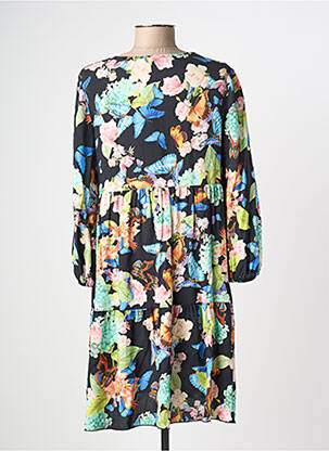 Rochie midi imprimeu floral mâneci lungi albastru CHIARA FIORINI femeie