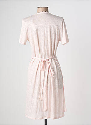 Rochie midi mâneci scurte mâneci scurte roz MAJESTIC FILATURES femeie