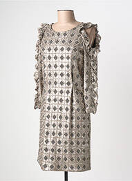 Rochie midi mâneci lungi mâneci lungi bej INTROPIA femeie