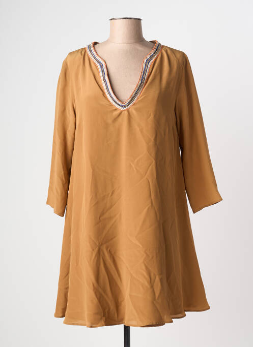 Rochie scurtă maro ELLA LUNA femeie