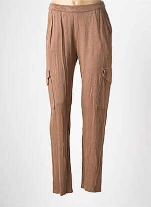 Pantalon slim talie elastică mărime normală maro MAJESTIC FILATURES femeie