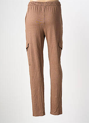 Pantalon slim talie elastică mărime normală maro MAJESTIC FILATURES femeie