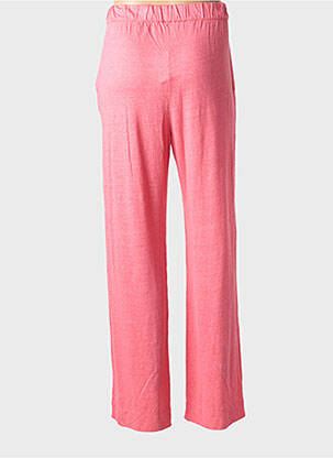 Pantalon drept talie elastică mărime normală roz MAJESTIC FILATURES femeie