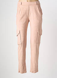 Pantalon slim talie elastică mărime normală roz MAJESTIC FILATURES femme