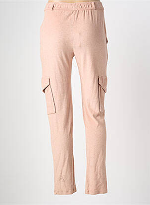 Pantalon slim talie elastică mărime normală roz MAJESTIC FILATURES femeie
