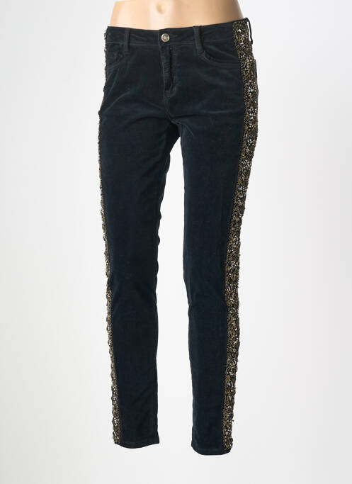 Pantalon slim negru GOLD ON THE ROCKS femeie