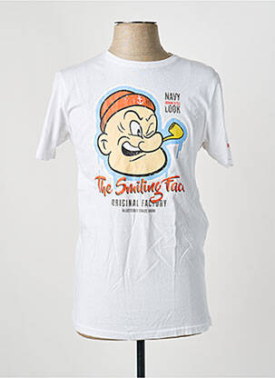 Tricou croială cambrată mâneci scurte alb RITCHIE bărbat