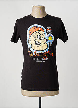 Tricou croială cambrată mâneci scurte negru RITCHIE bărbat