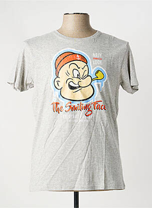 Tricou țesătură melanj mâneci scurte gri RITCHIE bărbat