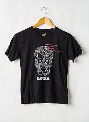 Tricou croială dreaptă mâneci scurte negru KAPORAL băiat