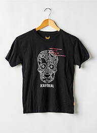 Tricou croială dreaptă mâneci scurte negru KAPORAL garcon