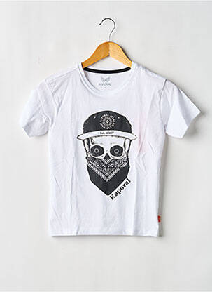 Tricou croială dreaptă mâneci scurte alb KAPORAL băiat