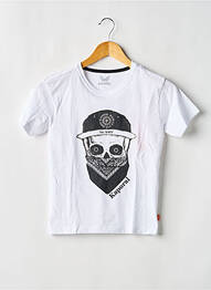 Tricou croială dreaptă mâneci scurte alb KAPORAL garcon