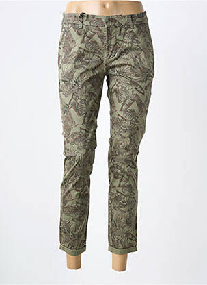 Pantalon 7/8 închidere cu fermoar sub clapetă cu nasturi verde TEDDY SMITH femeie