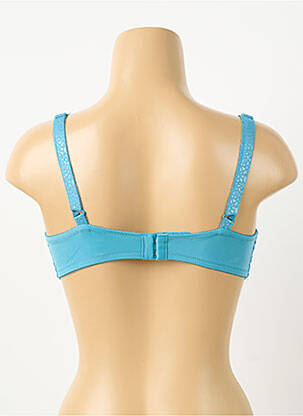 Sutien efect material satinat sutien cupe întregi cu decolteu înalt albastru TRIUMPH femeie