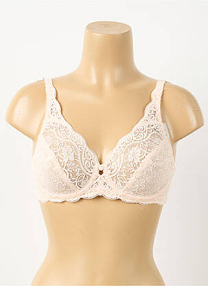 Sutien efect material satinat sutien cupe întregi cu decolteu înalt roz TRIUMPH femeie