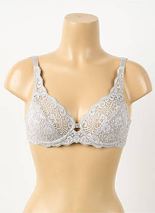 Sutien efect material satinat sutien cupe întregi cu decolteu înalt gri TRIUMPH femeie